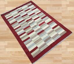 Handwoven Afghan Kilim Rug, Bohemian Flat Weave - 181 cm X 119 cm - thumbnail 2