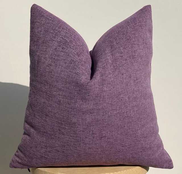 Purple Pillow Cover, Thick Textured Cushion Cover, Euro Sham, Lavender Linen Pillowcase, Christmas Pillows - image 1