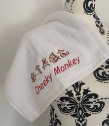 Monkey Towel - Personalised Face Cloth/Hand Bath = Embroidered - thumbnail 1