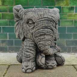 Stone Flower Pot Sculpture Outdoor Elephant Planter Statue Cement Animal Figurine Flower Ornament Garden Decoration Plant Art Gift - thumbnail 3