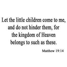 Vwaq Let The Little Children Come To Me & Do Not Hinder Them Matthew 19 14 Wall Decal Bible Christian Vinyl Art Version #1 - thumbnail 1