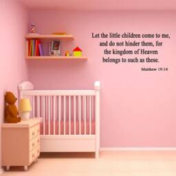 Vwaq Let The Little Children Come To Me & Do Not Hinder Them Matthew 19 14 Wall Decal Bible Christian Vinyl Art Version #1 - thumbnail 2