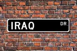 Iraq Sign, Decor, Gift, Souvenir, Keepsake, Wall Street Custom Quality Metal Sign