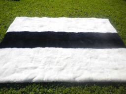 Big Unique Genuine Patchwork Sheepskin Rug - Soft Natural Hair Sheep Skin Real Pelt Fur Color White Black - thumbnail 3