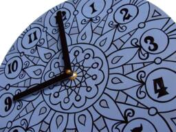 Slate Gray Geometric Wall Clock - Bohemian Psychedelic Mandala Home Decor in Grey, Black & Silver Made From Recycled Vinyl Record
