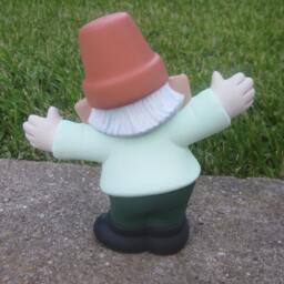Ceramic Garden Gnome Statue, Welcoming Arms, Cute Gnome Yard Art With A Flower Pot Hat - thumbnail 2