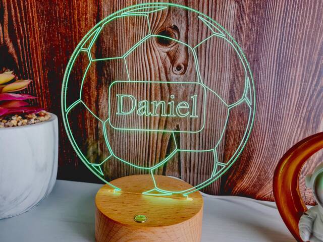 Personalized Football Led Night Light Custom Kids Room Decor - image 1