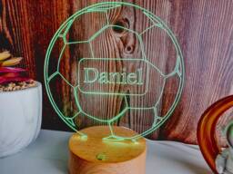 Personalized Football Led Night Light Custom Kids Room Decor