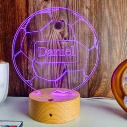 Personalized Football Led Night Light Custom Kids Room Decor - thumbnail 3