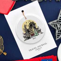 Bali Christmas Tree Ceramic Ornament Personalised Holiday Decoration Bauble Home Decor Souvenir - thumbnail 3