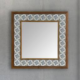 Mirror Wall Decor, Natural Stone, Design Tile Mirror, Decoration, Mosaic Art, Christmas Gift, New Home Gift, Travertine Wooden - thumbnail 3