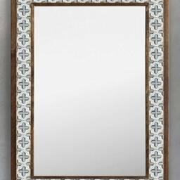 Mirror Wall Decor, Natural Stone, Design Tile Mirror, Decoration, Mosaic Art, Christmas Gift, New Home Gift, Travertine Wooden - thumbnail 2