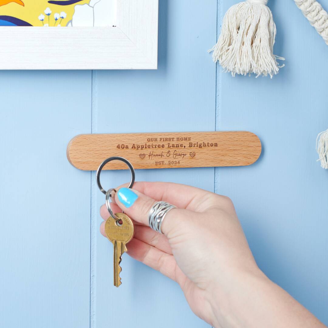 Personalised Couples First Home Magnetic Key Holder Custom New - Main Image