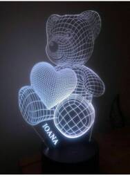 Teddy Bear 3D Personalised Smart App Control Night Light Bluetooth, Music, 7&16M Colour Mobile App , Gift Led Lamp