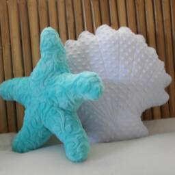 White Minky Dot Scallop Shell Pillow Nautical Coastal Decor - thumbnail 3
