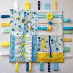 Sensory Fabric Activity Board Travel Busy Blanket Toy - thumbnail 2