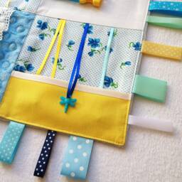Sensory Fabric Activity Board Travel Busy Blanket Toy - thumbnail 3