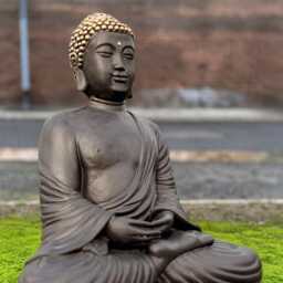 Outdoor Buddha Figurine Meditation Statue Concrete Japanese Sculpture Sitting Ornament Tradition Decor Lover Gift Yard Art - thumbnail 3