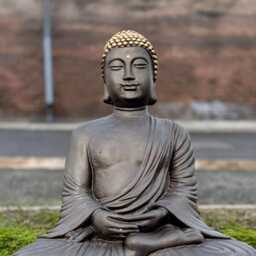 Outdoor Buddha Figurine Meditation Statue Concrete Japanese Sculpture Sitting Ornament Tradition Decor Lover Gift Yard Art - thumbnail 4