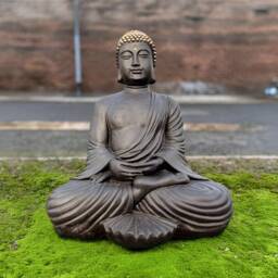 Outdoor Buddha Figurine Meditation Statue Concrete Japanese Sculpture Sitting Ornament Tradition Decor Lover Gift Yard Art