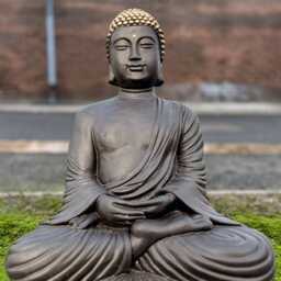 Outdoor Buddha Figurine Meditation Statue Concrete Japanese Sculpture Sitting Ornament Tradition Decor Lover Gift Yard Art - thumbnail 2