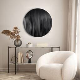 Geometric Wall Art, Wood Circular Sculpture Round Abstract Minimal Handmade Decor Hanginground Art - thumbnail 3