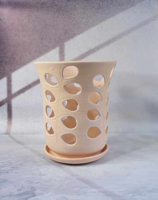 Orchid Pot With Holes. Big Planter Succulent Pot. Flower Clay Orchid - image 1