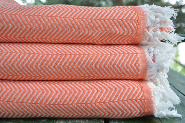 "Orange Blanket, Throw, Cover, 79""x89" - image 1