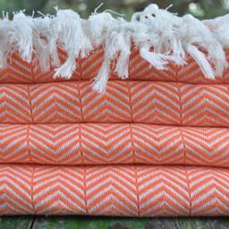 "Orange Blanket, Throw, Cover, 79""x89" - thumbnail 3