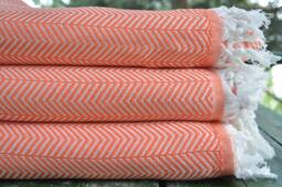 "Orange Blanket, Throw, Cover, 79""x89"