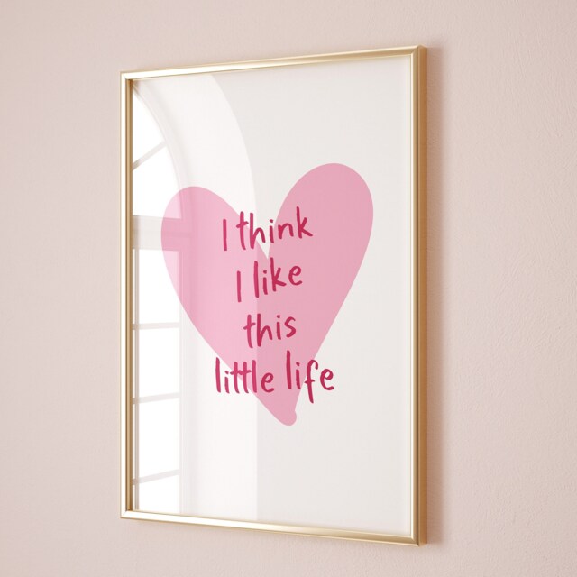 I Think Like This Little Life, Unframed Card Art Print, Cute Pink Aesthetic Wall Decor - image 1