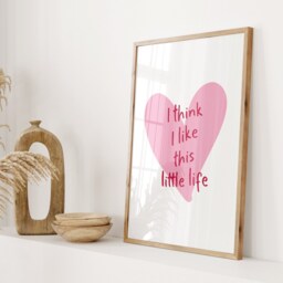 I Think Like This Little Life, Unframed Card Art Print, Cute Pink Aesthetic Wall Decor - thumbnail 2