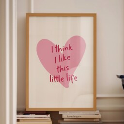 I Think Like This Little Life, Unframed Card Art Print, Cute Pink Aesthetic Wall Decor - thumbnail 3