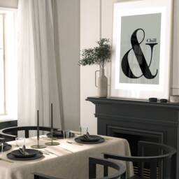 And Chill Ampersand Poster, Quote Print, Retro Typography Minimalist Home Decor, Modern Slogan Wall Art, Office, Lounge, A2 A1 - thumbnail 2