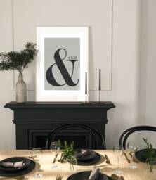 And Chill Ampersand Poster, Quote Print, Retro Typography Minimalist Home Decor, Modern Slogan Wall Art, Office, Lounge, A2 A1 - thumbnail 1