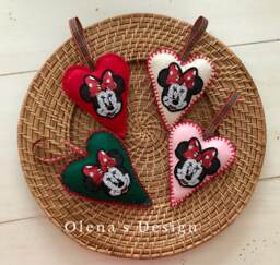 Felt Christmas Ornaments Felt Decoration Sequin Minnie Mouse One Ornament Heart Holiday Accessory D??cor Baby Shower Gift - thumbnail 1