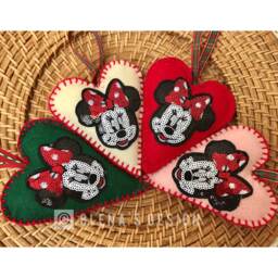 Felt Christmas Ornaments Felt Decoration Sequin Minnie Mouse One Ornament Heart Holiday Accessory D??cor Baby Shower Gift - thumbnail 2