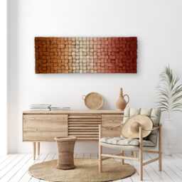 Reclaimed Wood Wall Art - Handmade Decor Ombre Mosaic - thumbnail 2