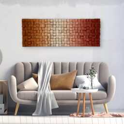 Reclaimed Wood Wall Art - Handmade Decor Ombre Mosaic - thumbnail 3