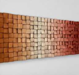 Reclaimed Wood Wall Art - Handmade Decor Ombre Mosaic