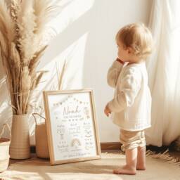 Personalised New Baby Print - Gift, Newborn Gift Keepsake Girl Print, Boy Nursery - thumbnail 3
