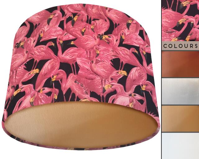 Tropical Flamingo Lampshade Pink & Blue Exotic Interior - image 1