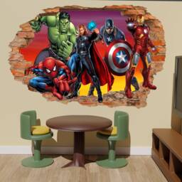 Superheroes Avengers Wall Stickers Spiderman Hulk Thor Decal Mural Poster Kids Boys Room Decor 1115 - thumbnail 3