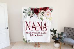 Christmas Gift For Mom, Grandma & Mom Present, We Love You Blanket, From Kids Wife, Grandparent