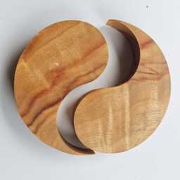 Handmade Wooden Ying Yang Tea Light Holder Valentine's Gift - thumbnail 4