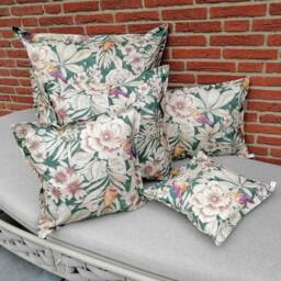 Flower Paradise Cushion Cover Made Of Coated Cotton - Wipeable & Water-Repellent - thumbnail 2