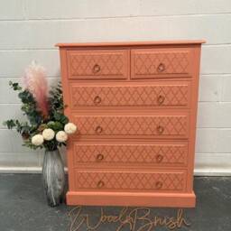 Coral & Gold Moroccan Chest Of Drawers - thumbnail 2