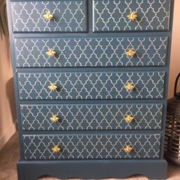 Coral & Gold Moroccan Chest Of Drawers - thumbnail 3