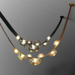 Labranda Glass Sphere Chandelier - Leather Belted Led Light - thumbnail 3