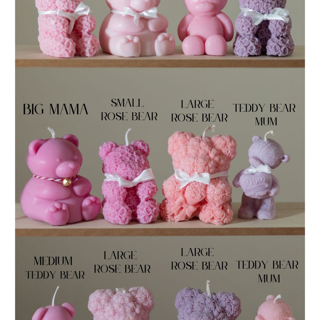Teddy Bear Candles For Valentines Day Rose Candle Mothers Custom